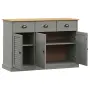 vidaXL Бюфет с чекмеджета VIGO, 113x40x75 см, сив, бор масив, снимка 4