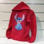 Нов детски суичър с дигитален печат Стич (Stitch) в червен цвят, снимка 3