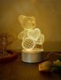 Лед нощна лампа мече със сърце за подарък , снимка 6