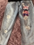 Сет от две части комплект от тениска и дънки заек с пайети , снимка 12