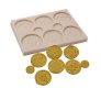 Силиконов молд 8 монети , декорация на торта , фондан , шоколад подарък за нумизмати златна монета