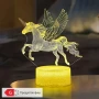 Холограмна 3D LED лампа Еднорог-дистанционно управление 16 цвята+други режими на управление, снимка 6
