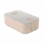 Кутия за обяд от пшенична слама с поставка за телефон - сива, снимка 1 - Кутии за съхранение - 36016541