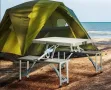 %@! Нови  Алуминиева сгъваема маса с 4 стола за пикник ,85x67x67 см тип куфар от ВНОСИТЕЛ, снимка 6