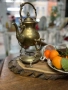 Жесток комплект от месингов чайник и елегантна орнаментирана стойка♥️ йник. , снимка 2