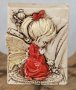 Момиченце Ангел с кукла дълбок силиконов молд форма за украса торта фондан гипс сапун шоколад, снимка 2