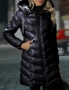 🧥 Дамско зимно яке със средна дължина в Черен и  цвят Кайсия , снимка 4