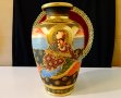 Ваза японски порцелан Satsuma Kinkozan Tsukuru,злато., снимка 4