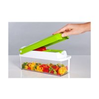 Кухненско Ренде за плодове и зеленчуци с контейнер - Nicer Dicer Plus от 13 части, снимка 4 - Прибори за хранене, готвене и сервиране - 41364569