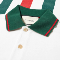 GUCCI Polo GG Patch Logo Striped Мъжка Тениска с Яка size S, снимка 6 - Тениски - 36371272