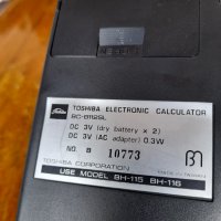 Стар калкулатор Toshiba, снимка 6 - Други ценни предмети - 42273260