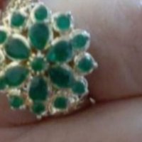 Двуцветен марков пръстен с изумруди, снимка 4 - Пръстени - 39959901
