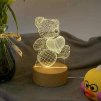 Холограмна 3D LED нощна лампа

, снимка 1 - Лед осветление - 41375506