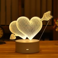 3D LED нощна лампа 7 модела, лед лампа, love, happy birthday, снимка 6 - Настолни лампи - 37442632