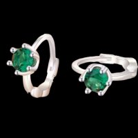 Сребърни халки,годеница пръстени,колекция"Bride",green/нови, снимка 1 - Колиета, медальони, синджири - 44302080