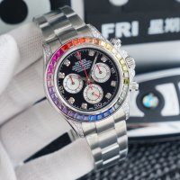 Mъжки часовник Rolex Daytona Cosmograph Rainbow Silver с автоматичен механизъм, снимка 2 - Мъжки - 41876350