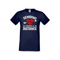 Мъжка тениска Свети Валентин Sending Love From Distance, снимка 7 - Тениски - 35715991