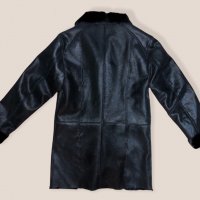Луксозно мъжко палто от естествена кожа с косъм Пони в черен цвят, снимка 3 - Палта - 34780939