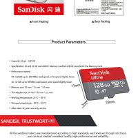 Карта памет SanDisk Ultra microSDXC 128GB + SD Adapter, снимка 2 - Карти памет - 41462010