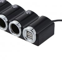 Разклонител-зарядно за запалка на автомобил или камион с 4 гнезда и USB , снимка 3 - Аксесоари и консумативи - 34639021