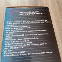 Телевизор LCD Mini TV 7 инча, снимка 5 - Телевизори - 41358958