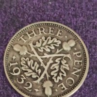3 пенса 1932 година сребро Великобритания

, снимка 1 - Нумизматика и бонистика - 41544278