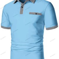 Мъжка лятна тениска с поло с къс ръкав и ревер, 4цвята - 023 , снимка 7 - Тениски - 41482591