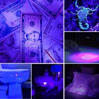 UV лед фенерче за проверка на банкноти, скъпоценни камъни, невидими мастила и др., снимка 5 - Прожектори - 39093636