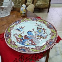 Страхотна голяма антикварна немска порцеланова чиния за стена- Villeroy & Boch, снимка 3 - Антикварни и старинни предмети - 41420638