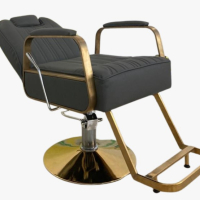 Бръснарски стол Neptuno - dorado - тъмно сив, снимка 3 - Бръснарски столове - 44599708