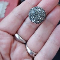 Сребърен пръстен топка с кристали "Swarovski"® / проба 925 и Житен клас , снимка 4 - Пръстени - 26286330