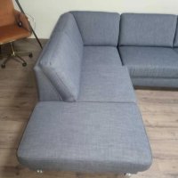 Сив ъглов диван от плат с фунция сън ZE-EM09002, снимка 8 - Дивани и мека мебел - 44216053