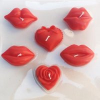 6 устни устна целувки свещ свещи декор торта парти моминско ергенско, снимка 1 - Други - 41405308