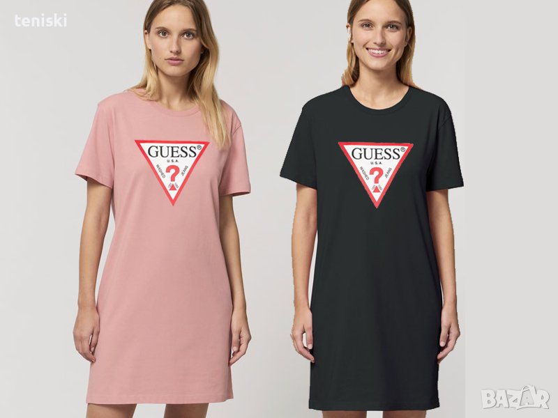 Рокля тениска GUESS принт, снимка 1