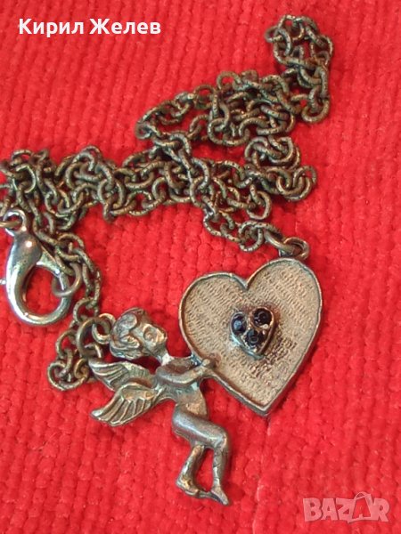 ПОСРЕБРЕНО АМУРЧЕ СЪРЧИЦЕ с 3 МАРКАЗИТА РЕТРО ВЕРИЖКА ВИНТИДЖ БЕЛ ЕПОК ПЕНДАНТ МЕДАЛЬОН 25167, снимка 1