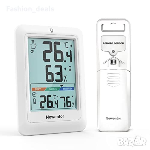 Нов Безжичен вътрешен външен цифров термометър хигрометър влажност, снимка 1