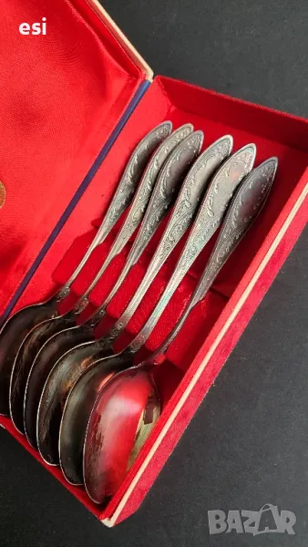 Големи посребрени лъжици МНЦ
Руски от едно време 
, снимка 1