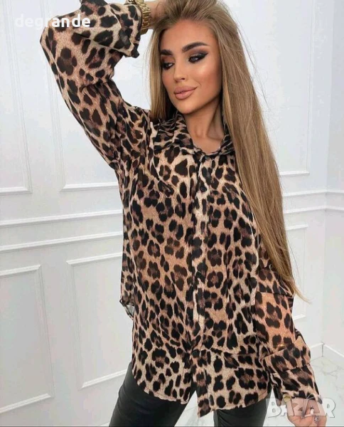 Дамска риза леопардов десен, снимка 1