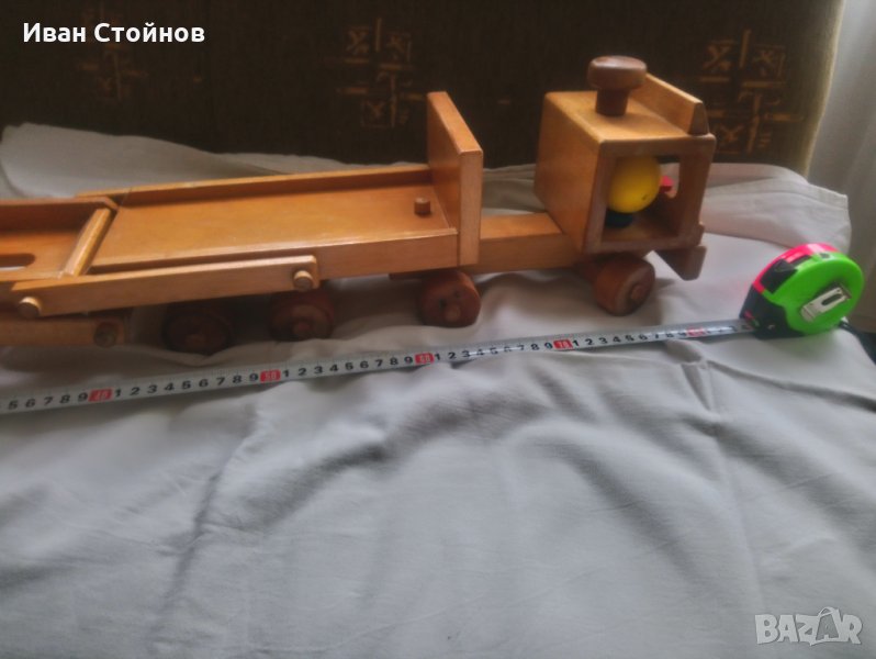 Дървена играчка камион Fagus автовоз, снимка 1