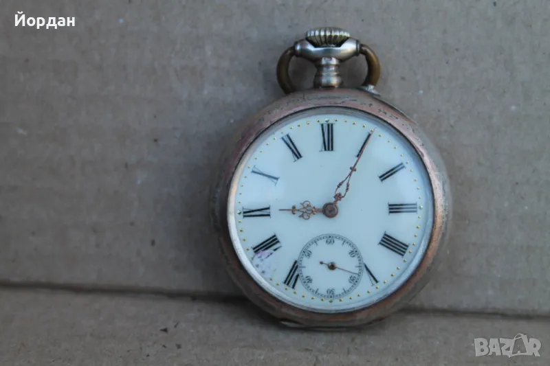 Стар сребърен джобен часовник, снимка 1