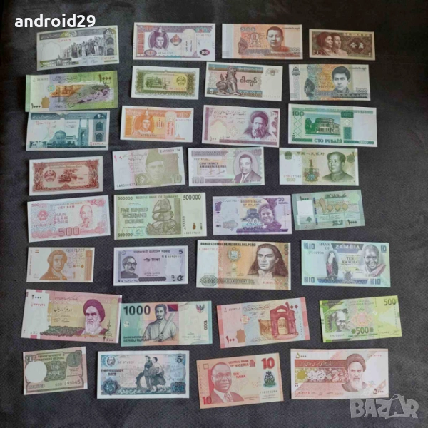 Лот Банкноти от 100 броя (без повтарящи) UNC, снимка 1