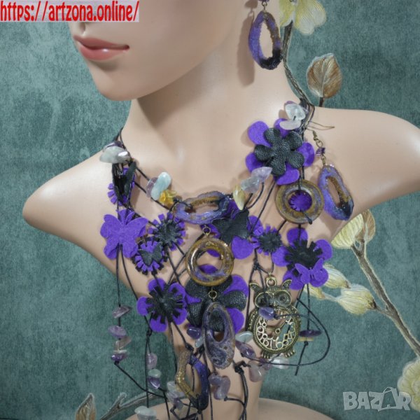 ⚜️ Комплект колие и обеци с флуорит №2893, снимка 1