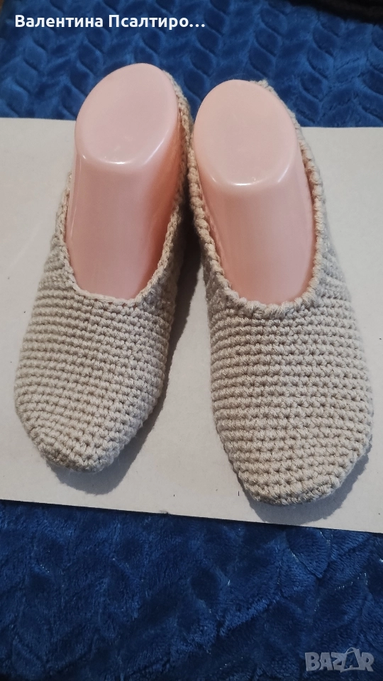 Плетени на една кука дамски терлички за фино краче, снимка 1