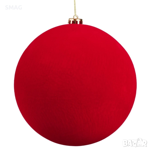 Коледна кадифена топка червена Ø20 см_1254800, снимка 1