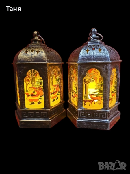 Коледен декоративен светещ фенер. , снимка 1