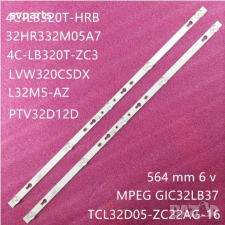 LED ленти за подсветка TCL 32'' 32D05  5LED 6v, снимка 1