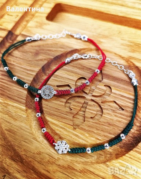 Дамска коледна сребърна гривна със снежинка, снимка 1