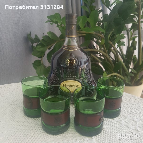 Английски зелени чаши за виски с кожа Англия, снимка 1