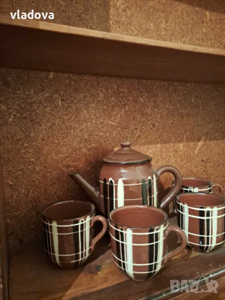 Керамичен сервиз за вино комплект от 6 части, снимка 1