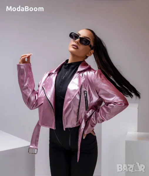 Розово дамско късо яке, снимка 1